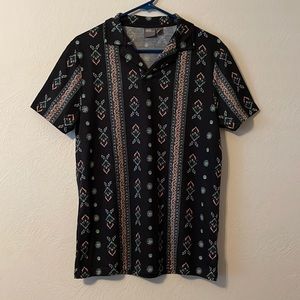 ASOS Revere Collar Polo Shirt, Blue, Tribal, Native, Stripe, Floral, Slim Fit